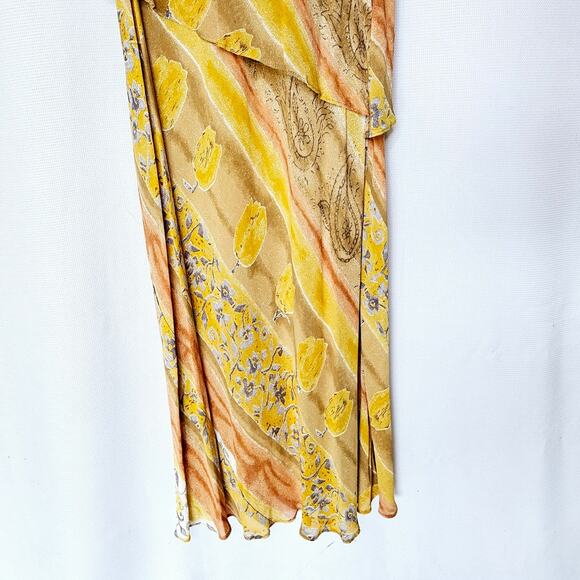 Vintage Rabbit Rabbit Rabbit Rayon Short Sleeve Maxi Dress Sheer Layered Size 2 - Picture 8 of 9